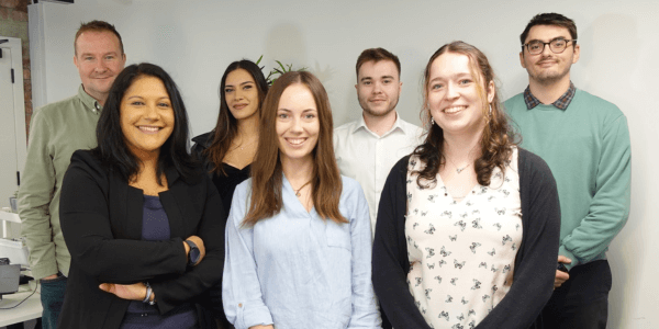 An image of the LoudLocal team stood in the office